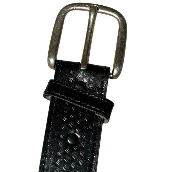 Vintage Black Leather Men's Belt - Picture 3 of 5